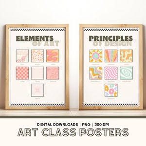 Art Class Poster Elements of Art and Principles of Design Poster Bulletin Board Printable Art Room Decor For Classroom Art Teacher Resources