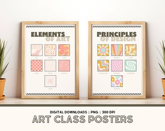 Kunstklasse Poster Elemente der Kunst und Principles des Designs Poster Bulletin Board druckbare Kunst Raumdekor für Klassenzimmer Kunstlehrer Ressourcen