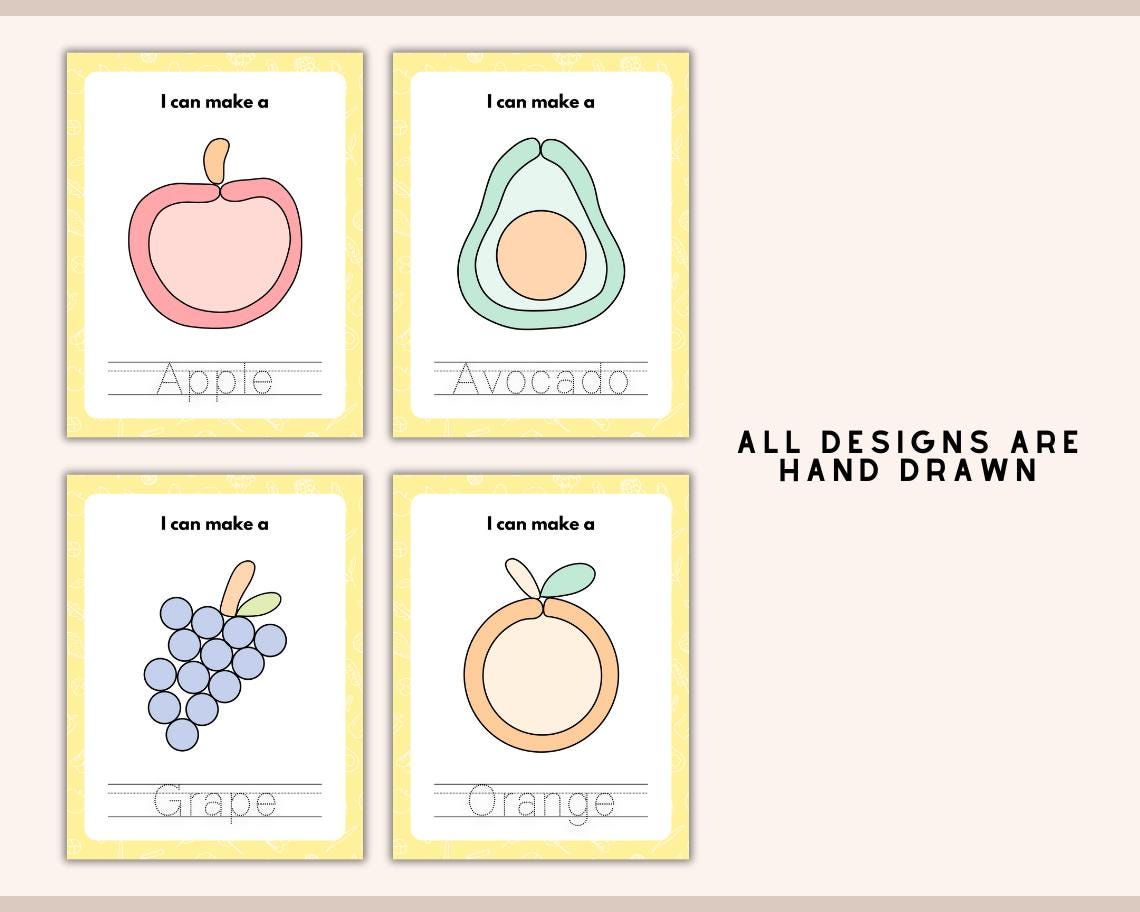 Fruits Play Dough Mats Montessori Printable Toddler Activity Fine Motor ...