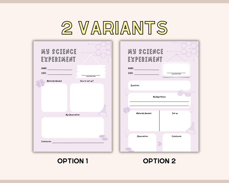 Science Experiment Worksheets Kids Science Journal Scientific Method ...