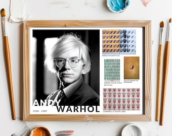 Poster Prints Andy Warhol Artwork Campbell Soup Prints for Classroom Art Education Poster Digital Download Posters of Famous Artist Prints