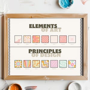 Elements of Art and Principles of Design Poster Art Classroom Bulletin Board Printable Art Wall Poster PDF Artist Teaching Aids