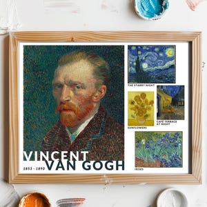 Famous Artist Poster Vincent Van Gogh Downloadable Prints Artworks Van Gogh Display Posters Art Room Classroom Decor Art Teacher Resource