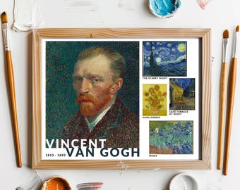 Famous Artist Poster Vincent Van Gogh Downloadable Prints Artworks Van Gogh Display Posters Art Room Classroom Decor Art Teacher Resource