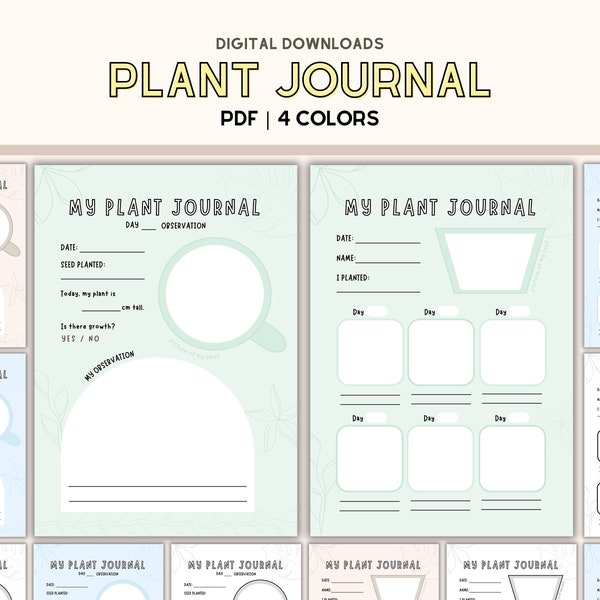 Modèle de journal de plantes pour enfants Activité scientifique Suivi de la croissance des plantes Matériel d'apprentissage Activités d'apprentissage en STIM Feuilles de travail de jardinage