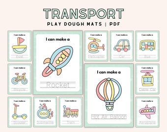 Deegmat spelen vervoer fijne motoriek cadeau voor peuter Homeschool kleuterschool activiteit Montessori afdrukbare visuele kaart pre-K leren
