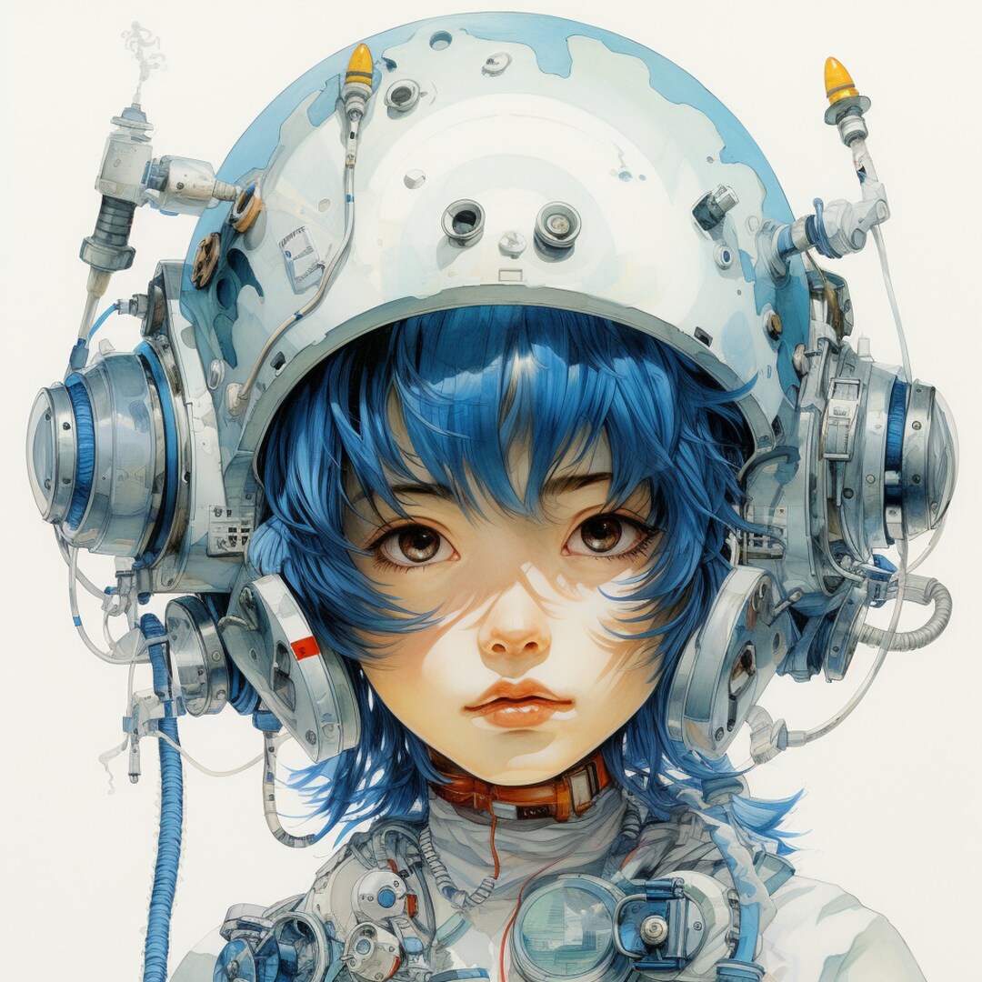 Space Girl Blue Etsy