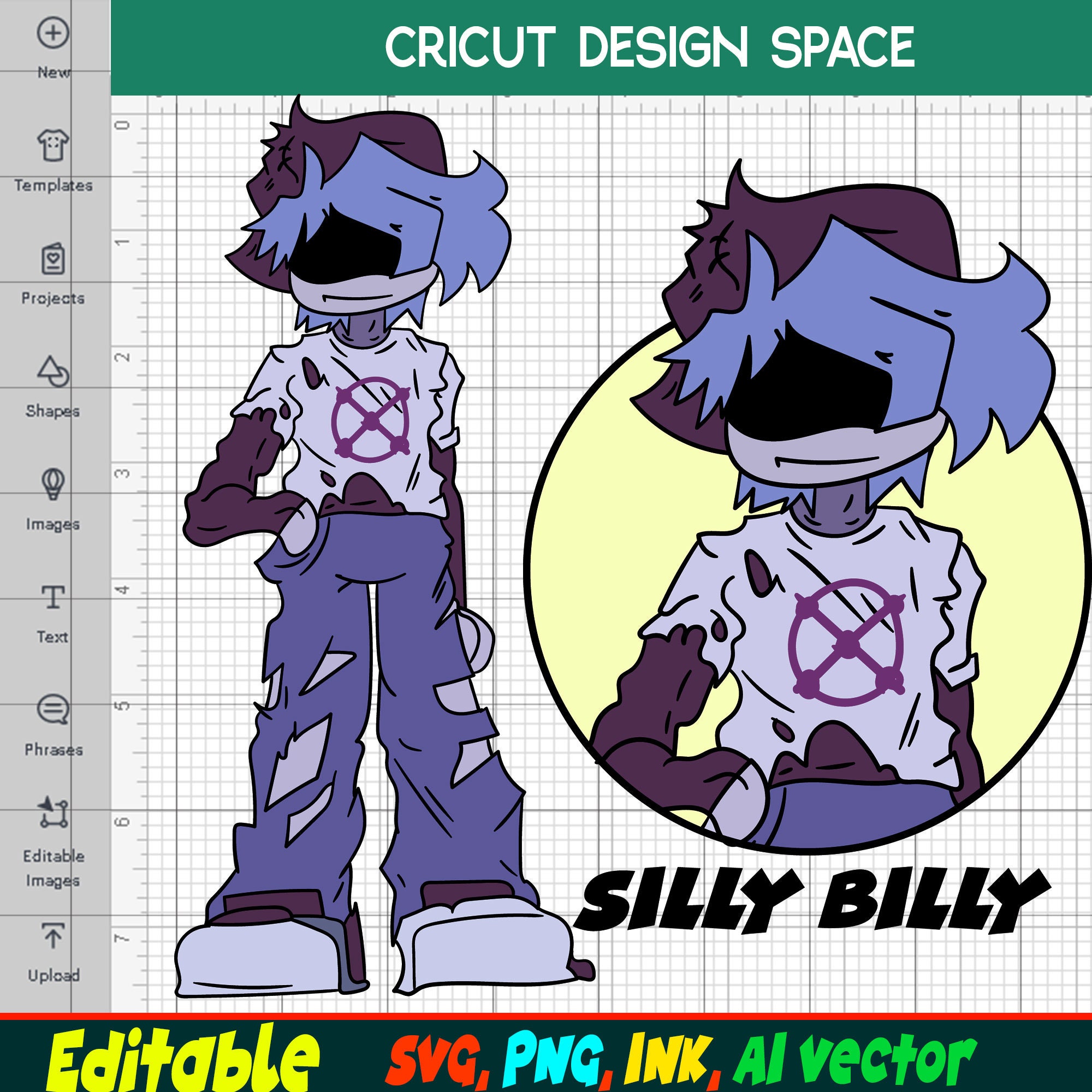 Editable Stickers Silly Billy SVG, Silly Billy Png Coloring Pages Silly ...