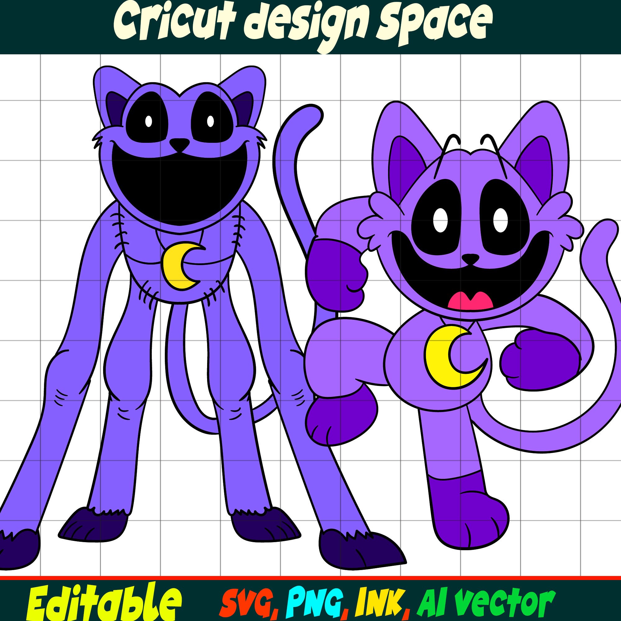 SMILING Critters Editable Catnap Monster, Catnap Smiling Critters SVG ...