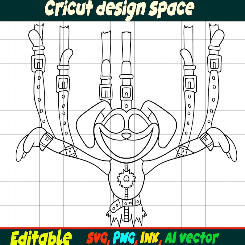 Editable SVG Monster Dogday From Poppy Playtime Dogday Coloring Pages ...