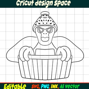 Editable Gorilla Tag SVG, Gorilla Tag PNG Coloring Pages, Gorilla Tag ...