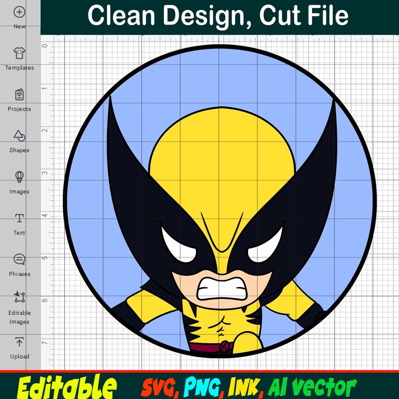 Wolverine Icon Sticker Editable Wolverine Sticker SVG, Wolverine PNG, Vinyl Sticker to Print ...