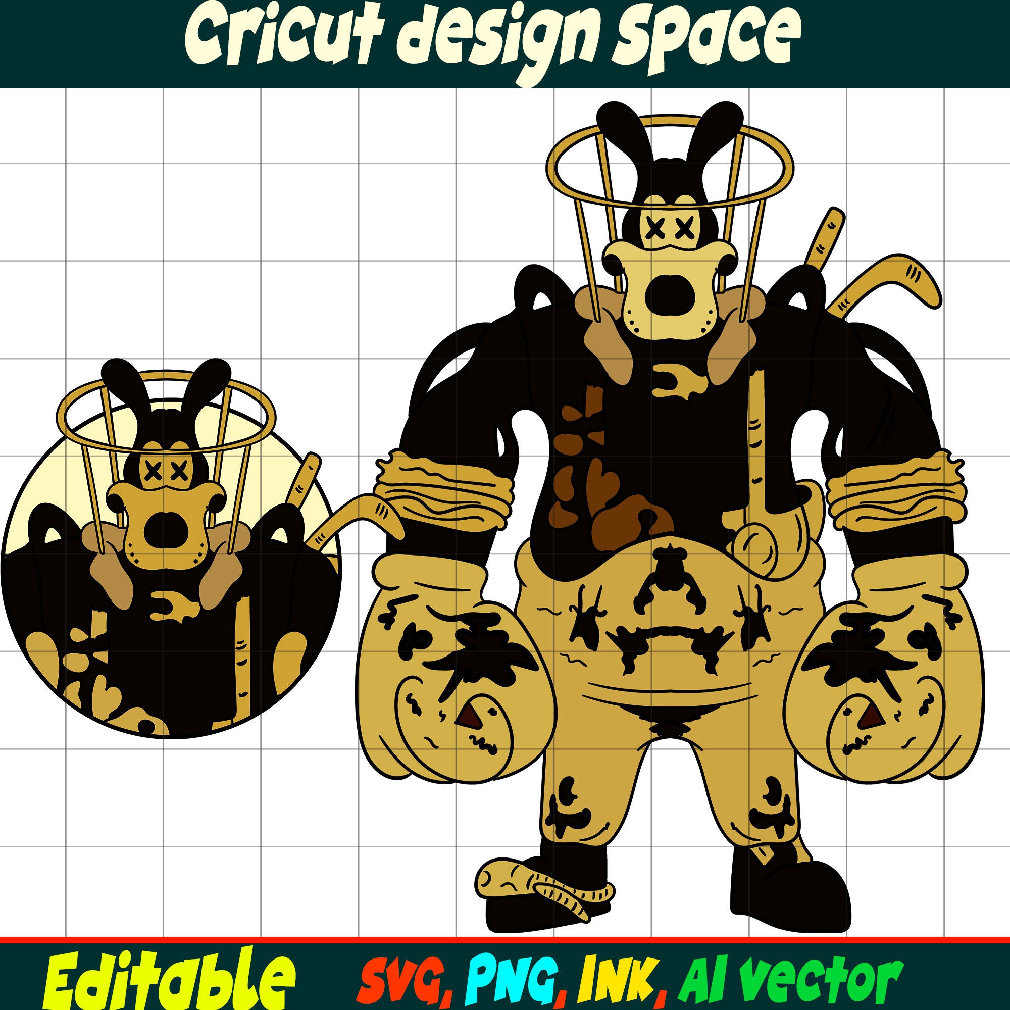 Editable Brute Boris SVG, Brute Boris Sticker Bendy PNG Printable,brute ...