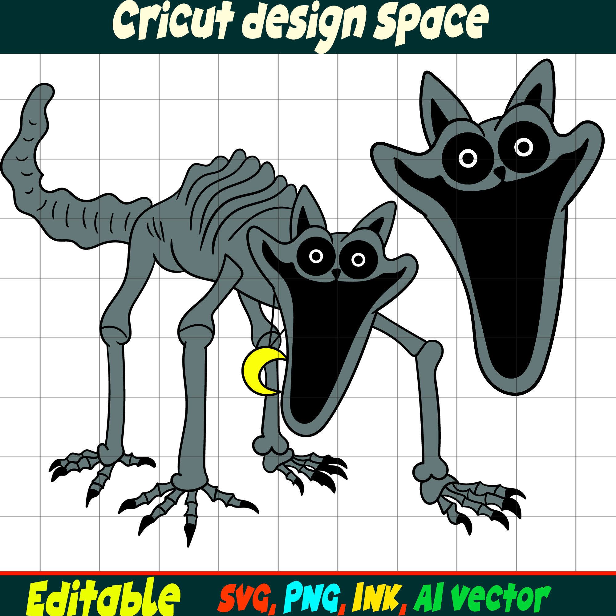 Editable SVG Nightmare Catnap From Poppy Playtime Smiling Critters ...