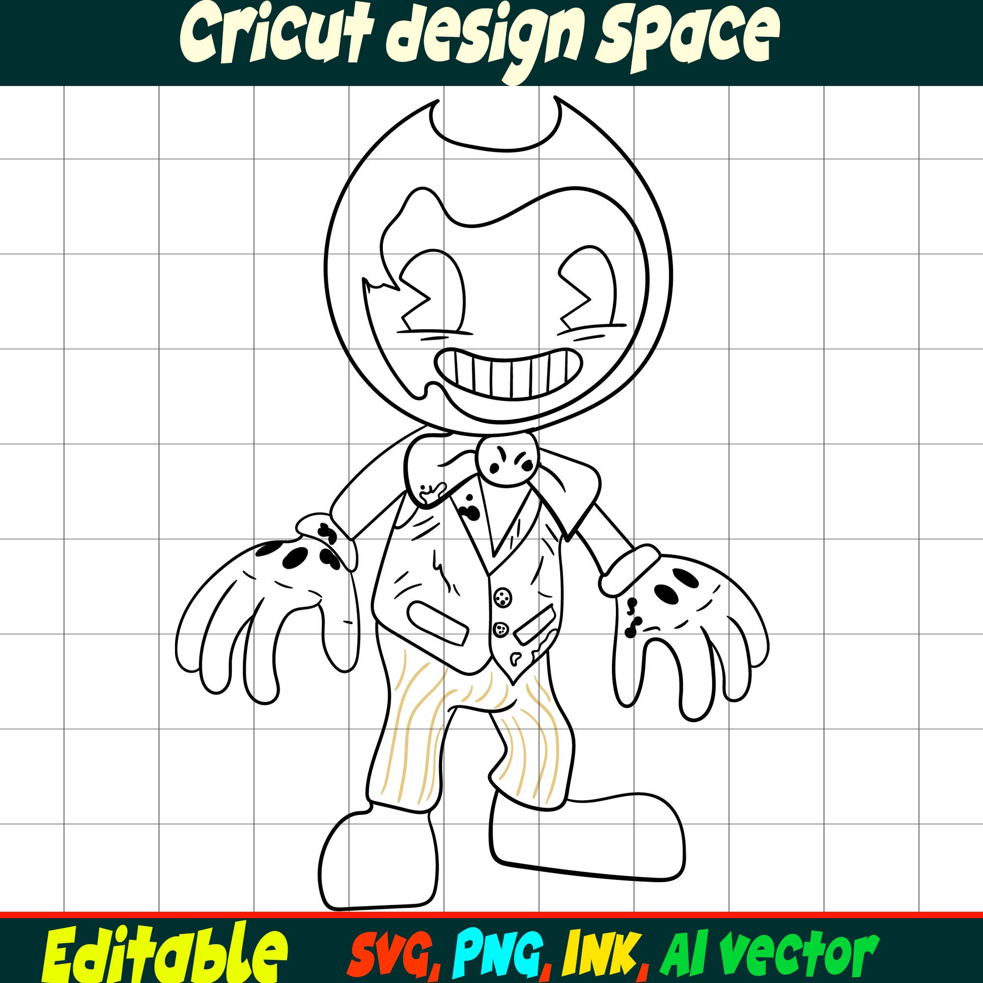 Editable Concept Bendy SVG Bendy Tom,piper Sticker,beast Bendy, Fisher ...