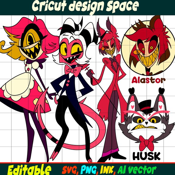 Editable Alastor Hazbin Hotel Svg Alastor Head Sticker Svg Png ...