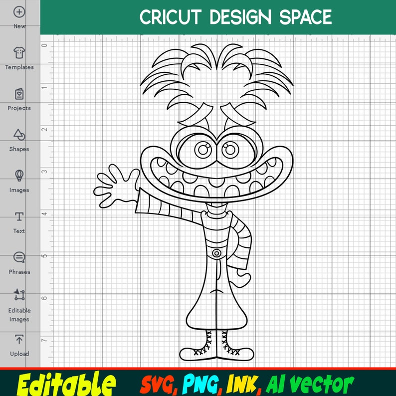 Editable Inside Out 2 Anxiety SVG, Anxiety Sticker Png Printable ...