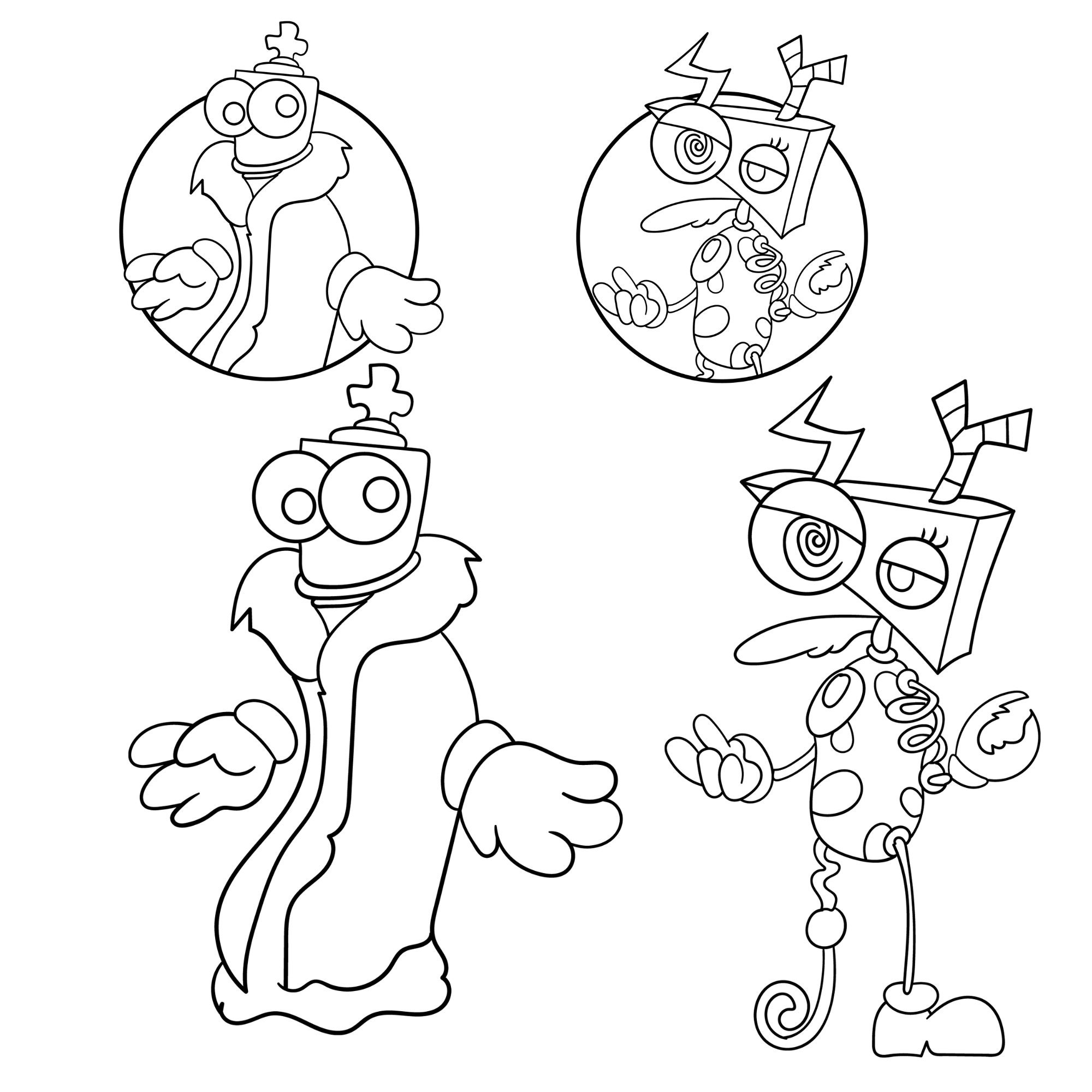 12 Coloring Pages the Amazing Digital Circus Jax,pomni,ragatha,zooble,caine, Png,ink Printable ...