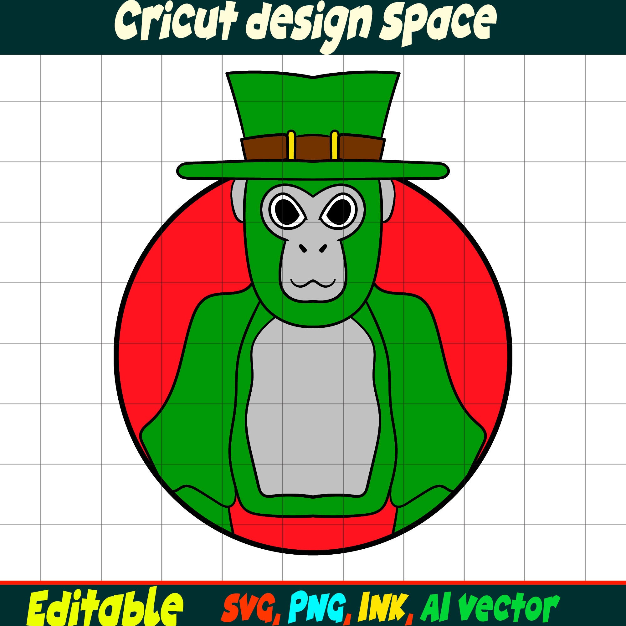Editable Gorilla Tag SVG, Gorilla Tag PNG Coloring Pages, Gorilla Tag ...
