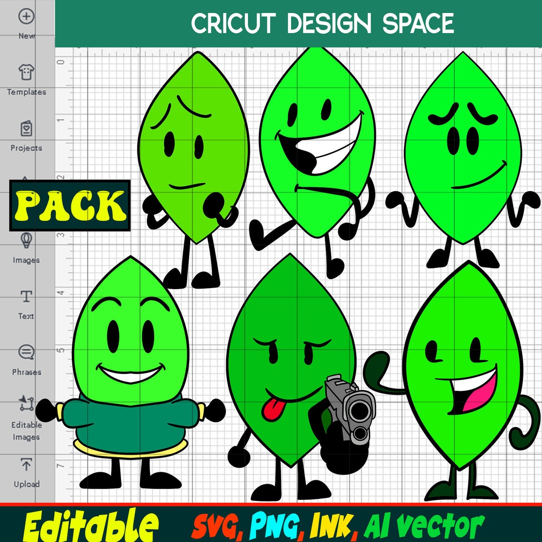 Editable Bfdi Leafy Svg,bfdi Leafy PNG, Bfdi Leafy Ink Coloring Pages ...