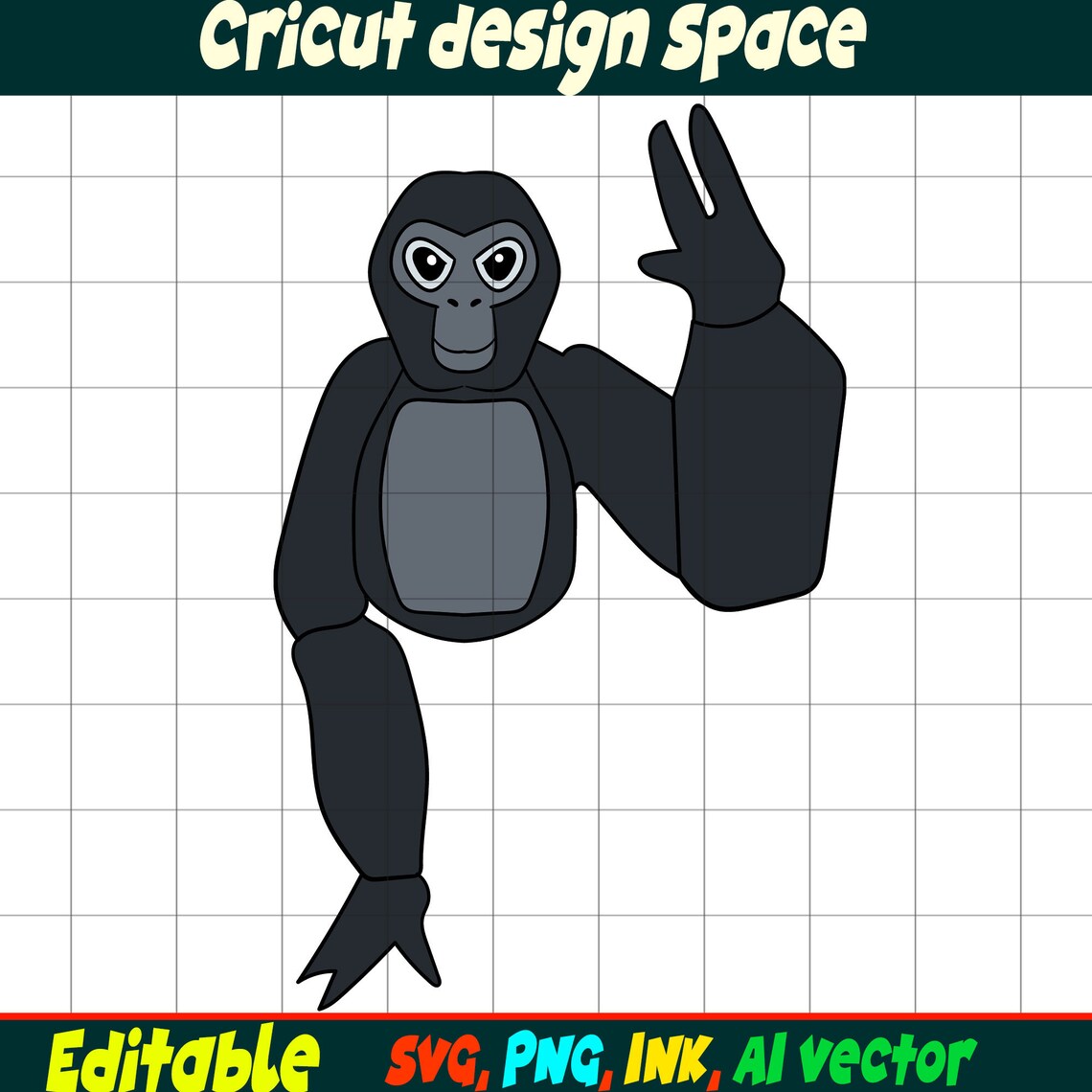 Editable Gorilla Tag SVG, Gorilla Tag Coloring Pages, Gorilla Tag T ...