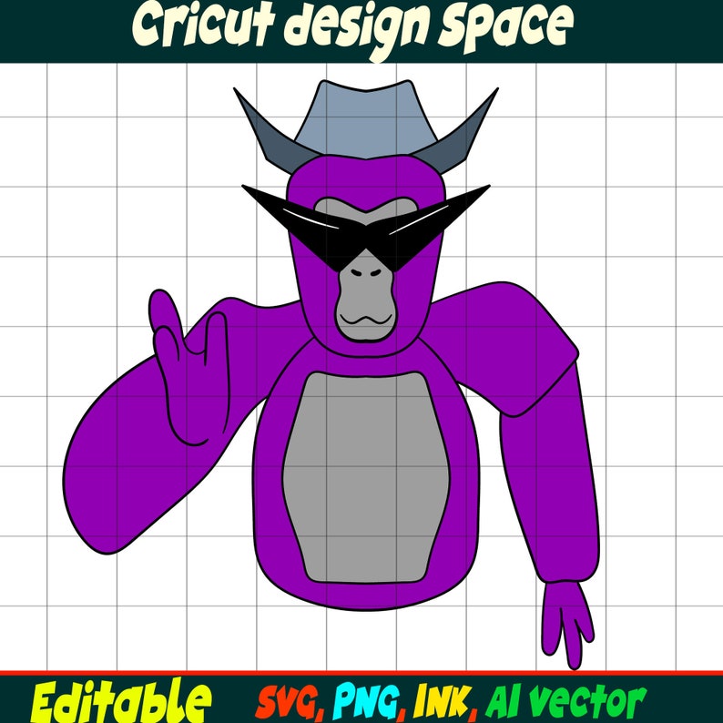Editable Gorilla Tag SVG, Gorilla Tag PNG Coloring Pages, Gorilla Tag ...