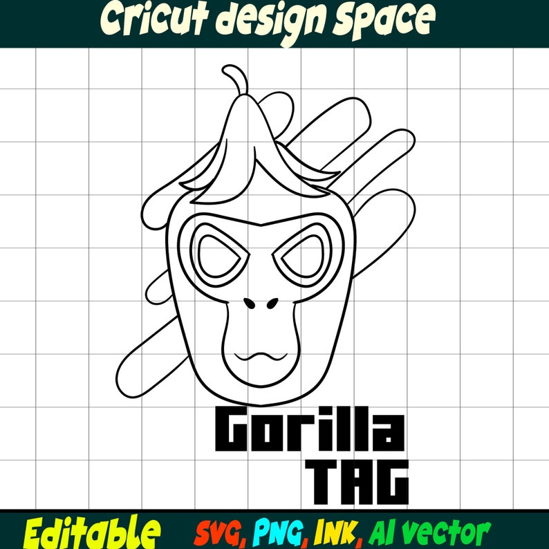 Editable Gorilla Tag SVG, Gorilla Tag Coloring Books, Gorilla Tag ...