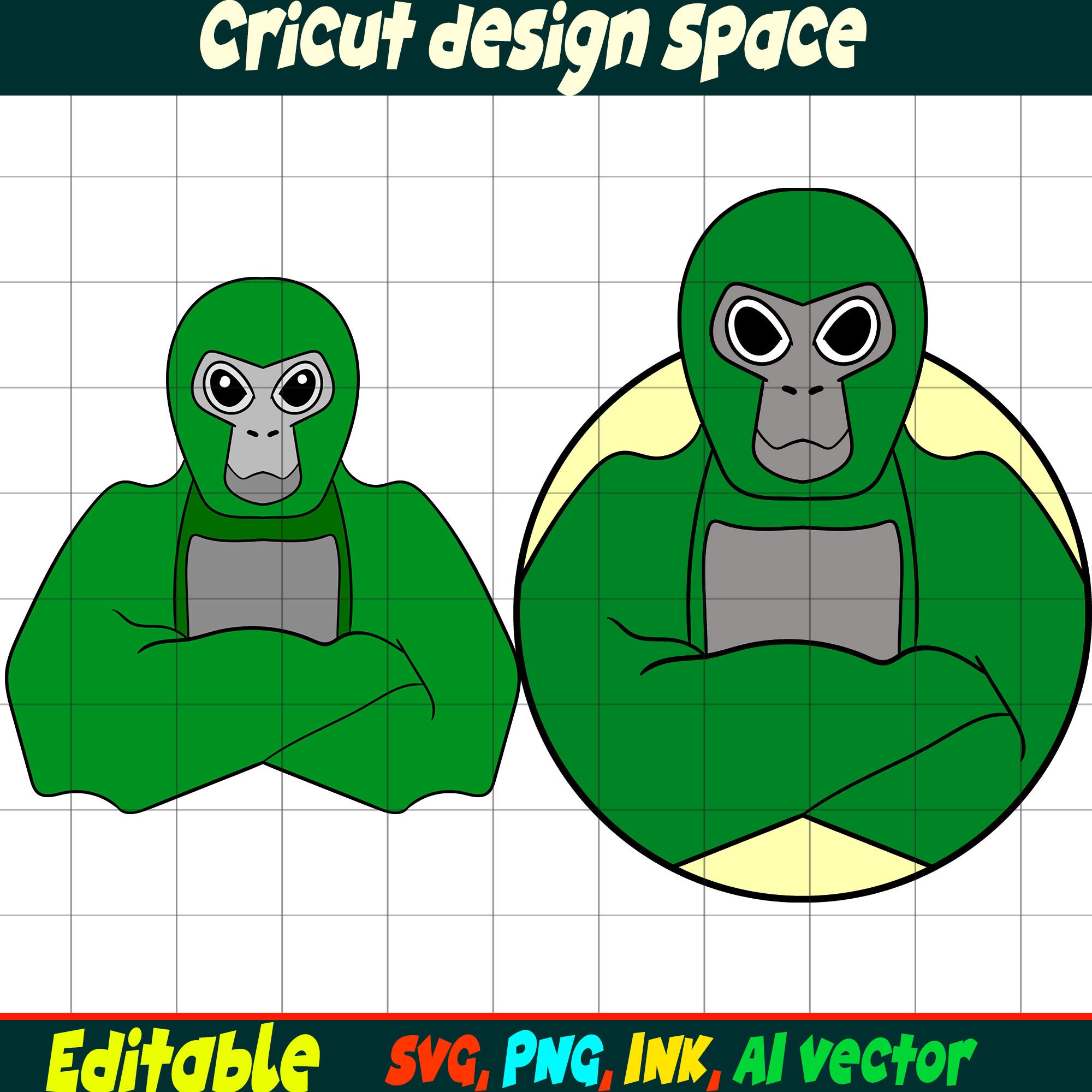 Editable Gorilla Tag SVG, Gorilla Tag PNG, Vinyl Sticker to Print ...