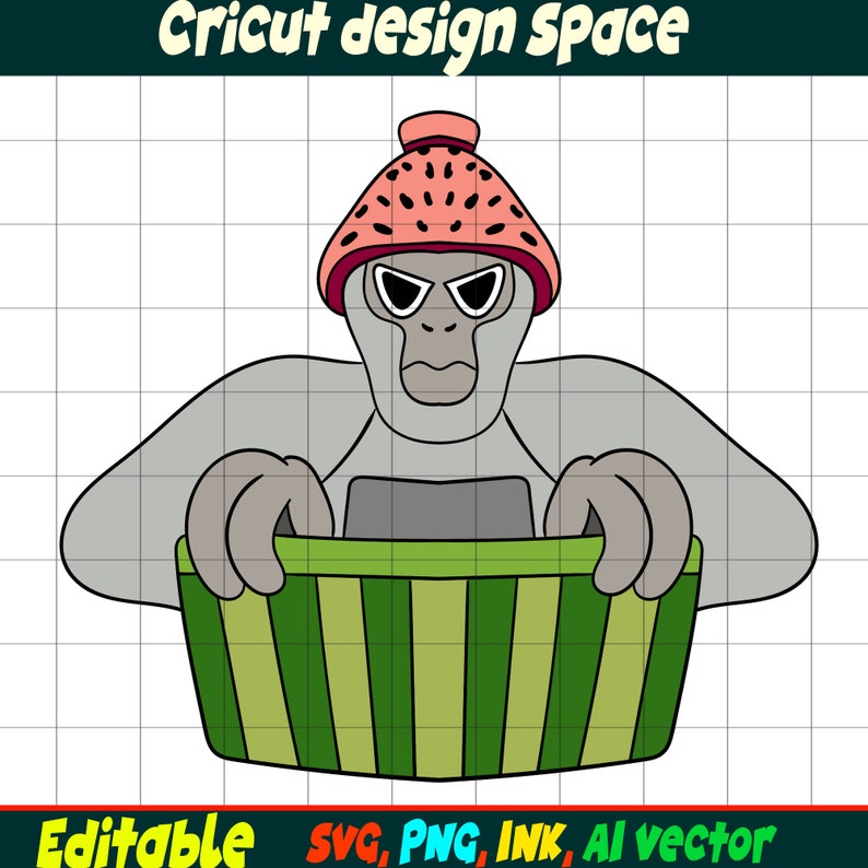 Editable Gorilla Tag SVG, Gorilla Tag PNG Coloring Pages, Gorilla Tag ...