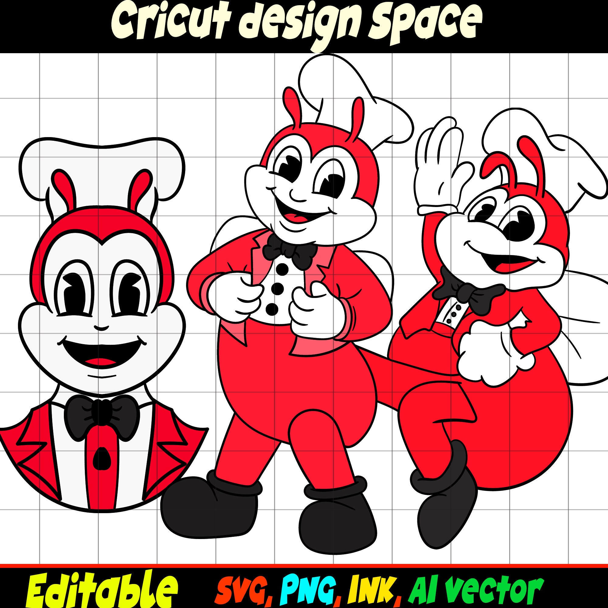 Editable Jollibee SVG, Jollibee Sticker,midlle Finger Head Sticker Coloring Pages Printable for