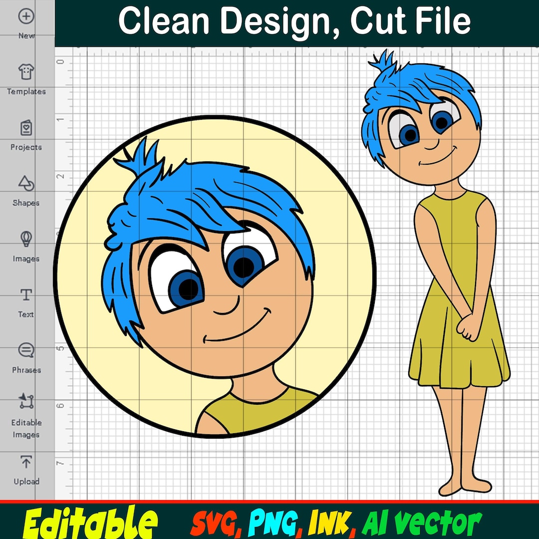 Inside Out 2 Joy SVG, Joy Sticker Png Printable, Joy Coloring Pages PNG ...