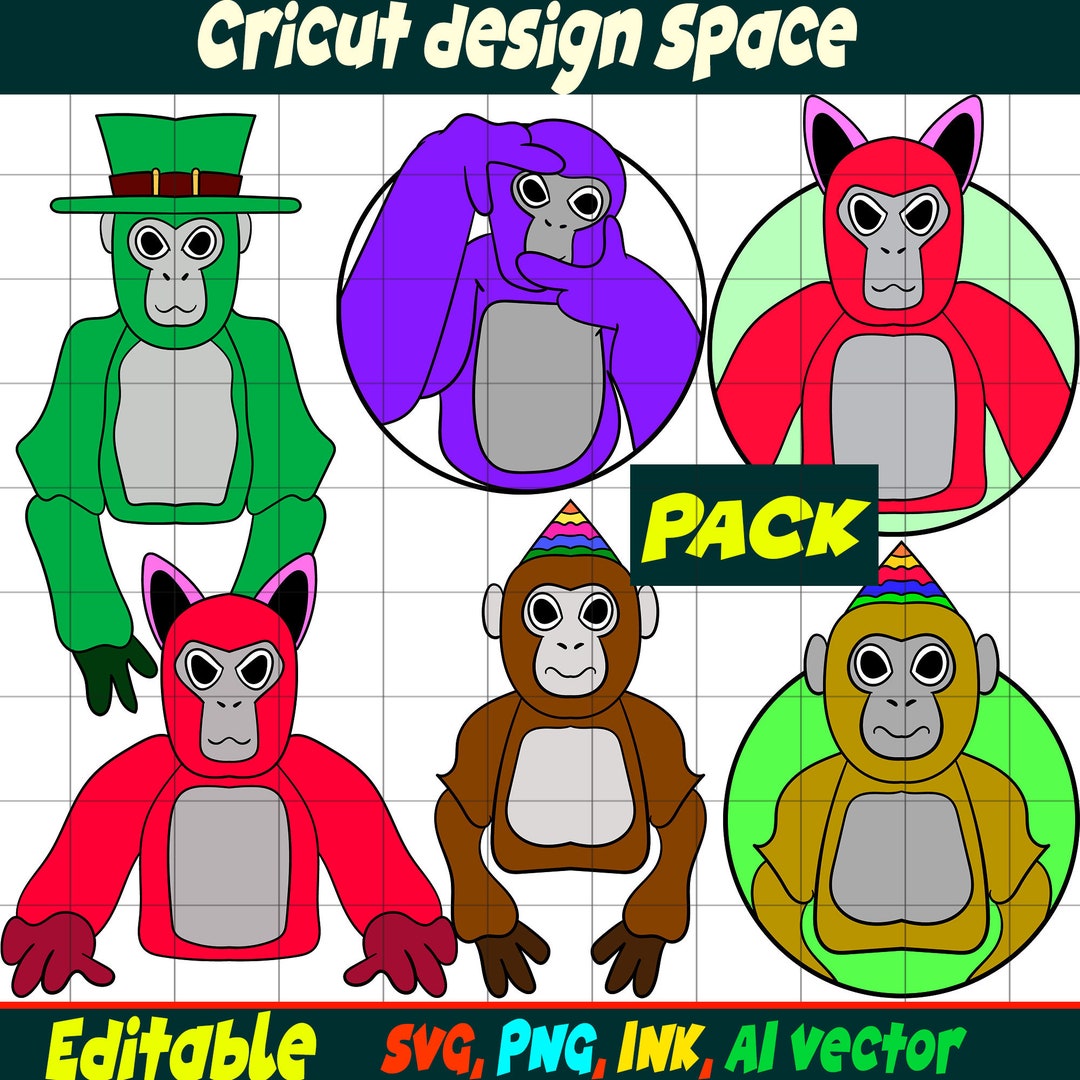 Editable Gorilla Tag SVG, Gorilla Tag PNG Coloring Pages, Gorilla Tag ...