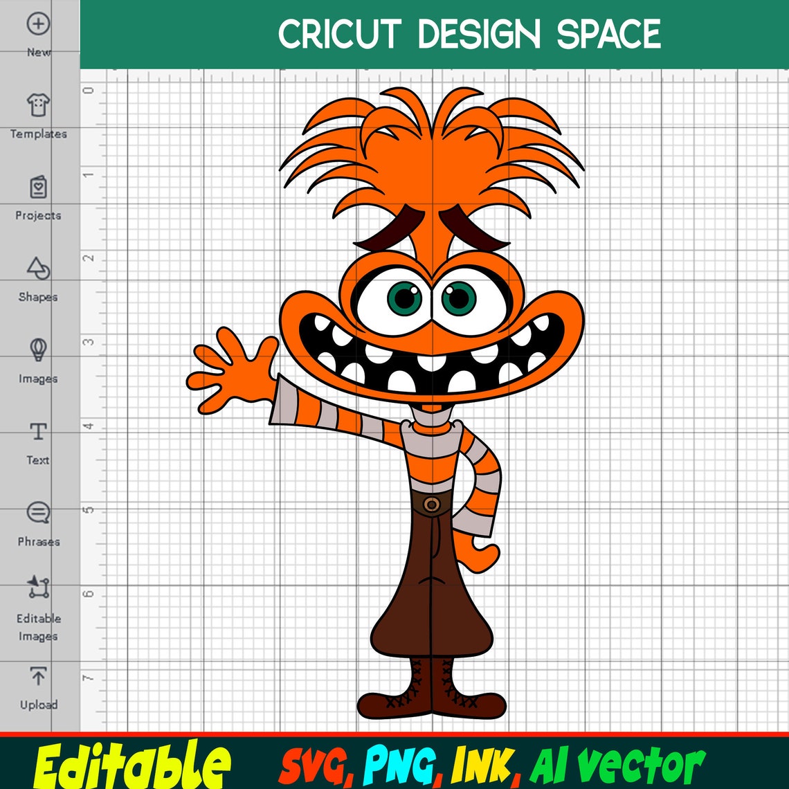 Editable Inside Out 2 Anxiety SVG, Anxiety Sticker Png Printable ...
