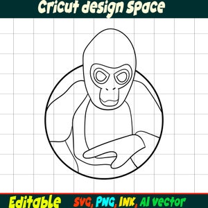 Editable Gorilla Tag SVG, Gorilla Tag PNG Coloring Pages, Gorilla Tag ...