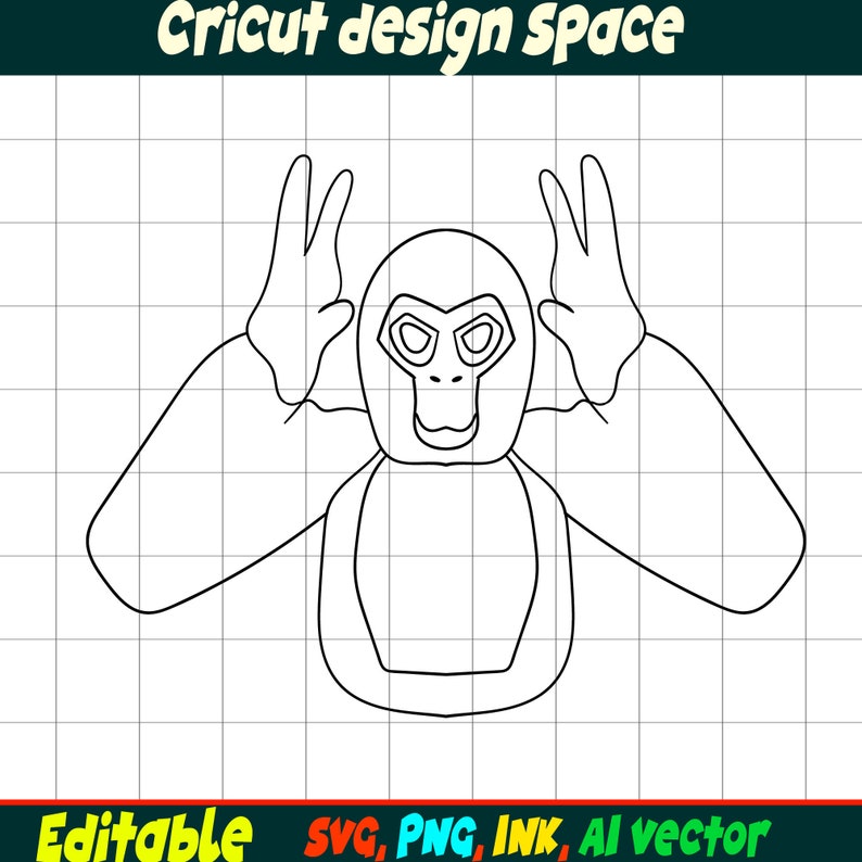 Editable Gorilla Tag SVG, Gorilla Tag PNG Coloring Pages, Gorilla Tag ...