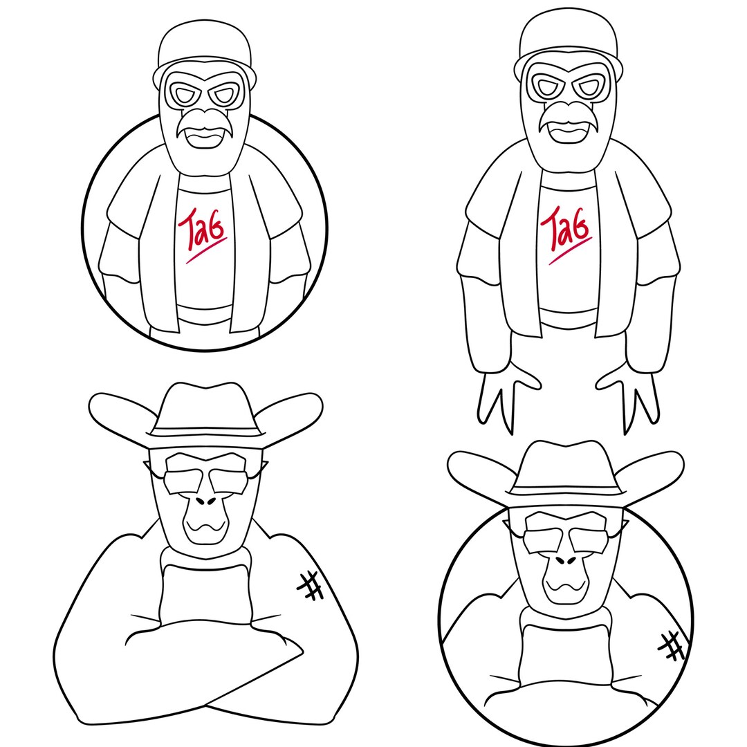 Coloring Pages Gorilla Tag, Gorilla Tag PNG Coloring Pages, Gorilla Tag ...