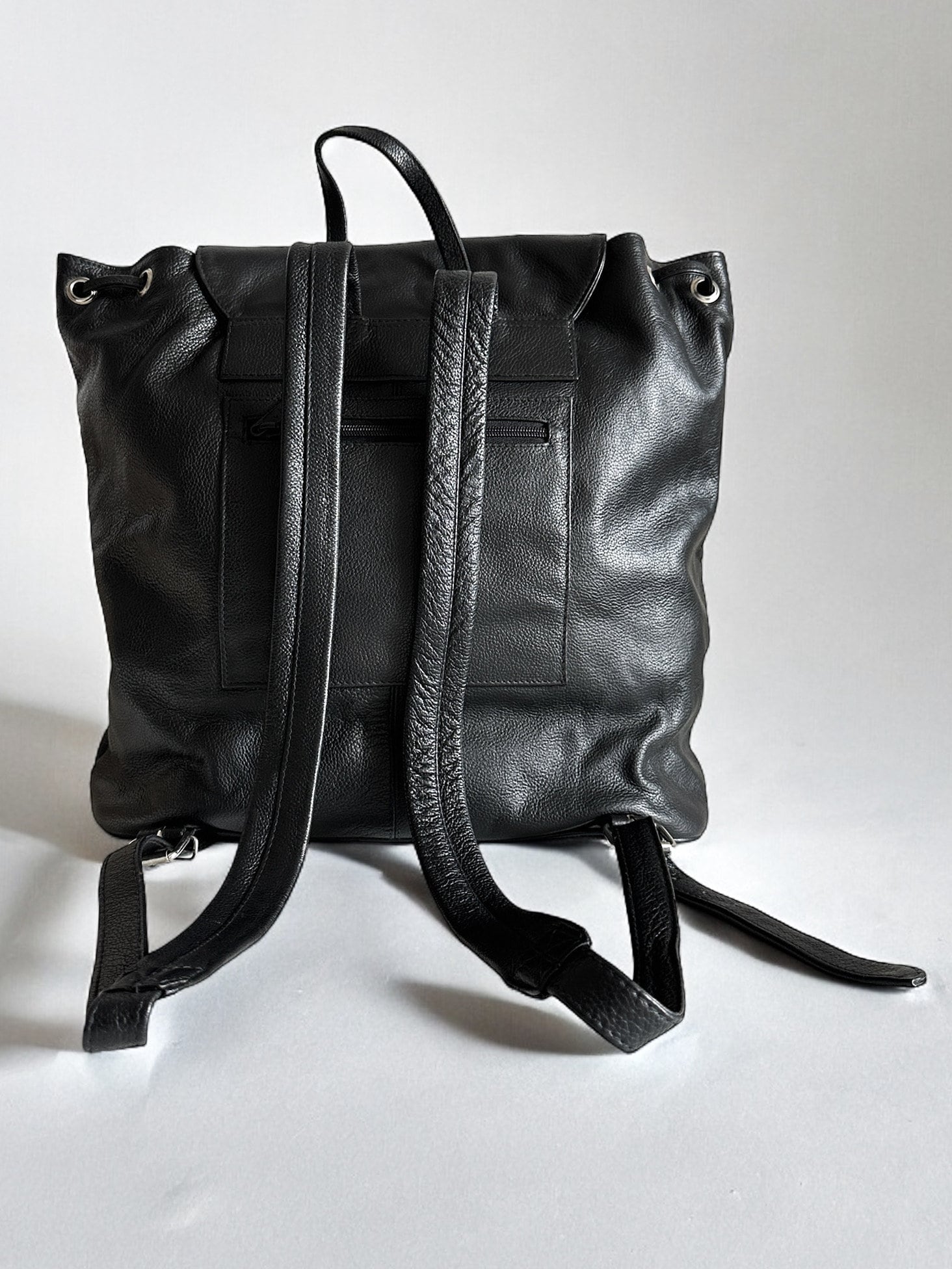 Vintage Black Leather Abro Backpack Made in Italy - Etsy