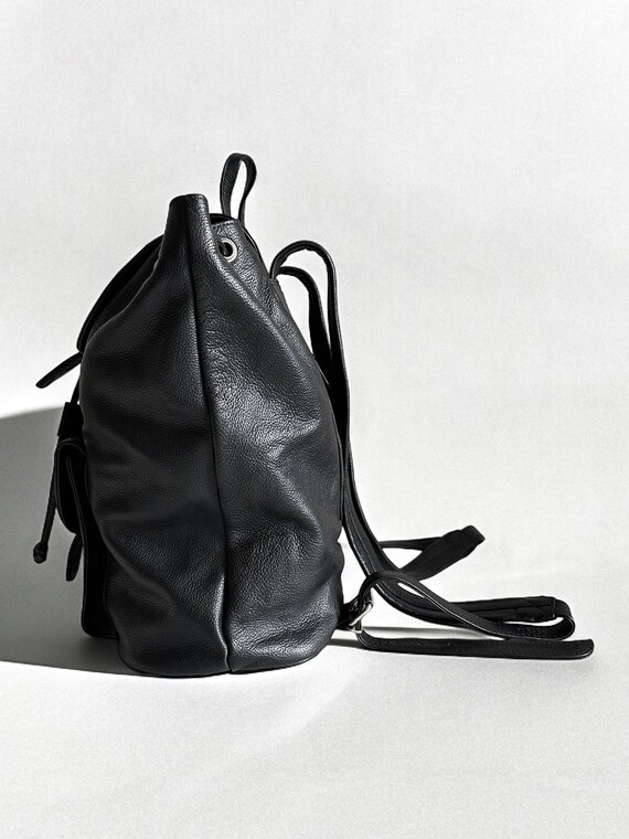 Vintage Black Leather Abro Backpack Made in Italy - Etsy Vintage Black Leather Abro Backpack Made in Italy - Etsy