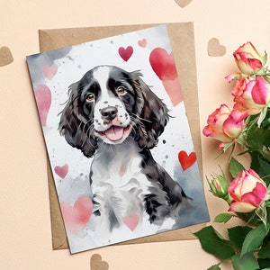 Springer Spaniel Valentinstag Karte | Springer Spaniel Valentinstag | Spaniel Geschenk | Springer Spaniel Welpe