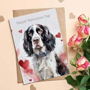 Springer Spaniel Valentinstag Karte | Springer Spaniel Valentinstag | Spaniel Geschenk | Spaniel-Valentinstag-Karte