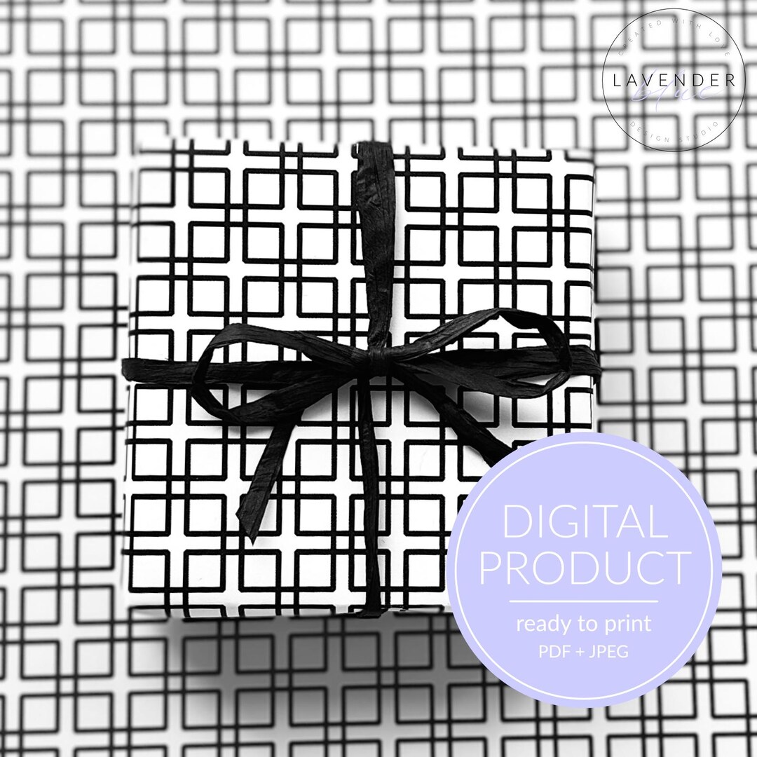 Simplicity Pattern Wrapping Paper Printable Wrapping Paper With Rectangle Pattern for Gifts, Book Cover ...