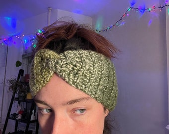 Crochet Twisted Ear Warmer Headband