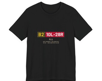 Airport hold short sign t shirt for your home airport, personalized taxiway and runway sign tee, pilot gift, airport staff, unisex