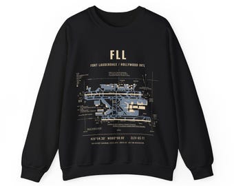 Airport diagram sweatshirt for your home airport, personalized FAA style runway map crewneck, pilot gift, aviation sweater, unisex