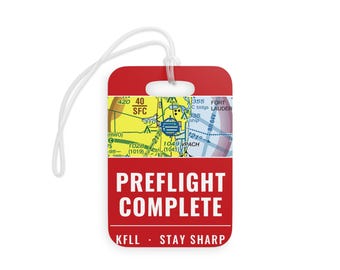 Gepäckanhänger im roten Streamer-Stil für Piloten, Gepäckanhänger für die Vorflugkontrolle, personalisierter Flughafencode, Geschenk für Luftfahrtbegeisterte, Gepäckanhänger für Piloten und Crewmitglieder