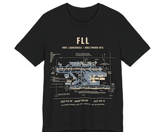 Airport diagram t shirt for your home airport, personalized FAA style runway map tee, pilot gift, airport manager shirt, unisex