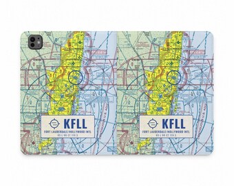Personalized Sectional Chart iPad Case, Custom Home Airport Tablet Folio, Pilot Gift, Aviation iPad Cover, Flight Bag Accessory