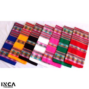 Manta peruana andina / Tela Boho / Mantel Andino Peruano / Manta Inca / Textil Aguayo / Boho / Boda, decoración de sala.