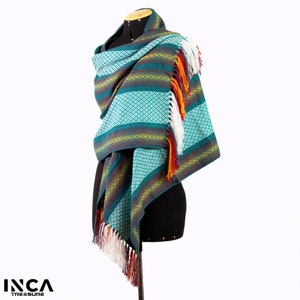 Chal colorido. Chal de alpaca / Chales de alpaca ultra suaves / Pashmina para hombres y mujeres / Bufanda de alpaca / Bufanda de alpaca peruana / Suave / Cálida