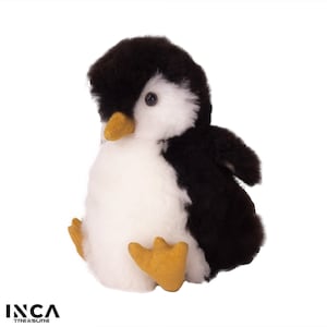 PREMIUM Baby Alpaca Fur Penguin -Real Alpaca Fur - Stuffed Bird Toy -Plush Toy - Peruvian Toy from Peruvian Artisans- Special Gift
